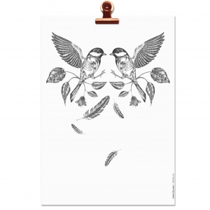 Poster Totem Fågel 